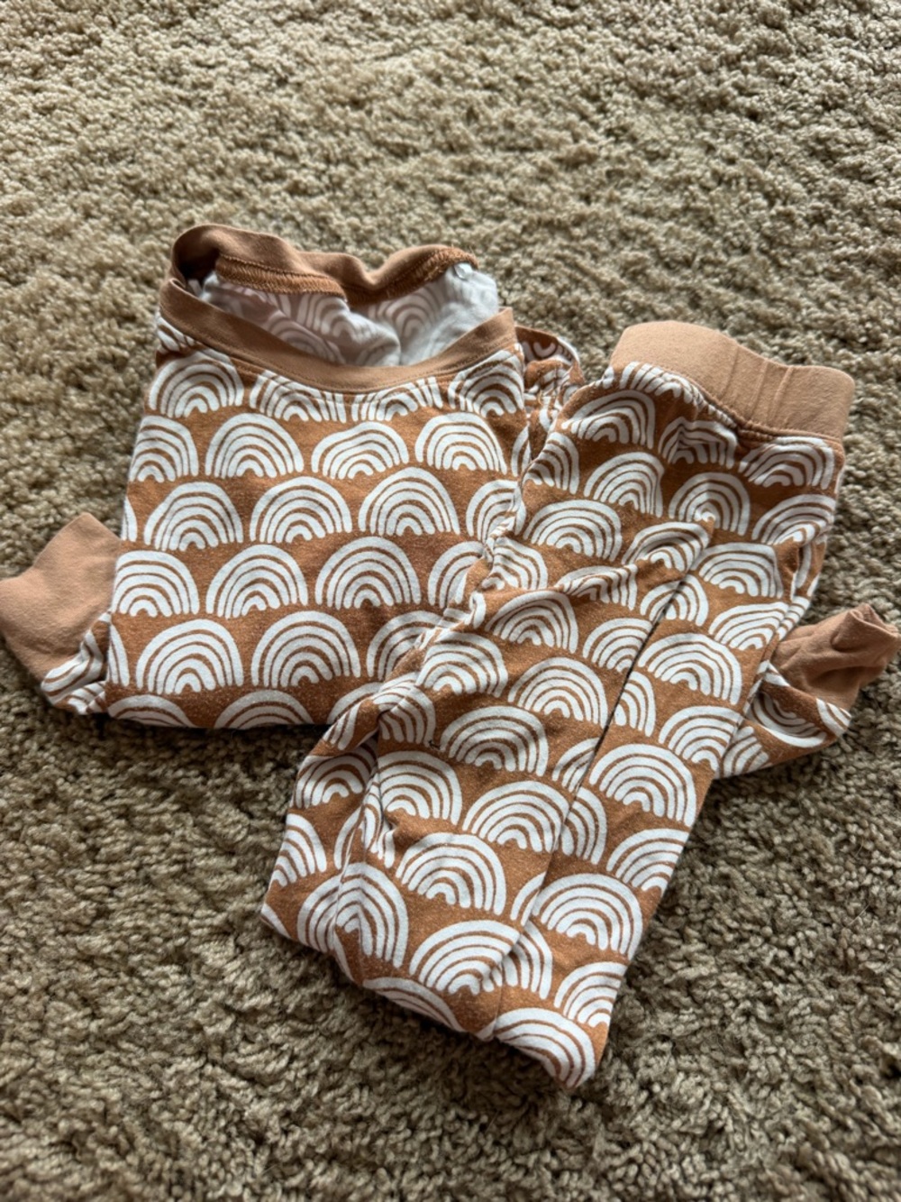 Little Sleepies Rust Rainbow Print Pajamas